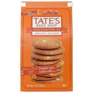 Tate's Bake Shop Pumpkin Spice Cookies - Crispy White Chocolate Delight, 7 OZ