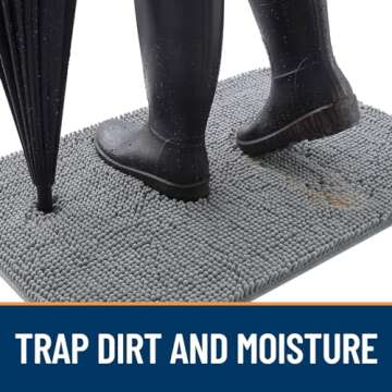 OLANLY Dog Door Mat for Muddy Paws 35x23, Absorbs Moisture and Dirt, Absorbent Non-Slip Washable Doo...