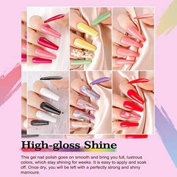 Lavender Violets Gel Nail Polish Kit with 18 Colors and Top Coats