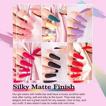 Lavender Violets Gel Nail Polish Kit with 18 Colors and Top Coats