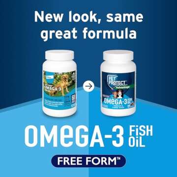 Free Form Snip Tips Omega-3 Fish Oil Liquid Supplement for Medium & Large Dogs, 60 Count
