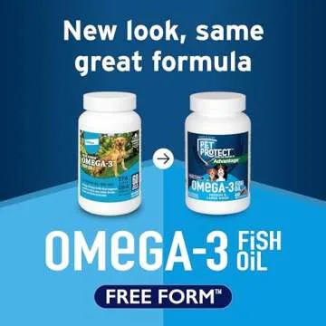 Free Form Snip Tips Omega-3 Fish Oil Liquid Supplement for Medium & Large Dogs, 60 Count