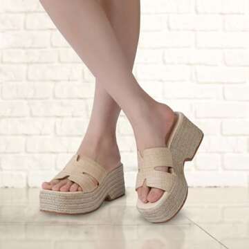 Gorfen Women's Wedge Platform Espadrille Sandals