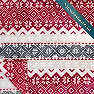 PAVILIA Christmas Throw Blanket | Holiday Christmas Red Fleece Blanket | Soft, Plush, Warm Winter Cabin Throw, 50x60 (Red Snowflakes)