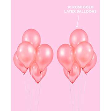 xo, Fetti Bachelorette Party Decorations - Bride to Be Balloon Kit - Rose Gold - 16" BRIDE TO BE Foil Balloons + 10 Rose Gold Latex Balloons - Bridal Shower Supplies