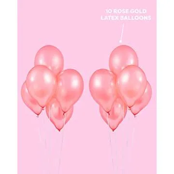 xo, Fetti Bachelorette Party Decorations - Bride to Be Balloon Kit - Rose Gold - 16" BRIDE TO BE Foil Balloons + 10 Rose Gold Latex Balloons - Bridal Shower Supplies