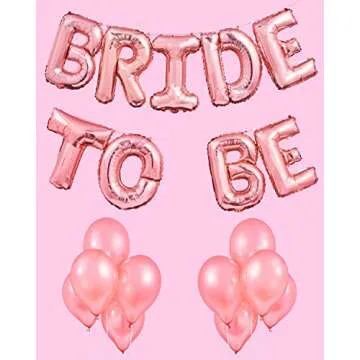 xo, Fetti Bachelorette Party Decorations - Bride to Be Balloon Kit - Rose Gold - 16" BRIDE TO BE Foil Balloons + 10 Rose Gold Latex Balloons - Bridal Shower Supplies