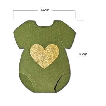 Green Brown Baby Shower Garland with Glitter Hearts