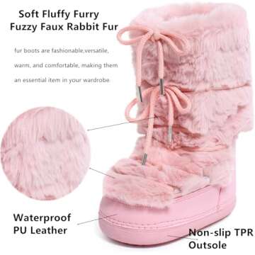 ZHENAIYISHENG Faux Fur Boots for Women - Stylish, Water Resistant & Warm in Snow