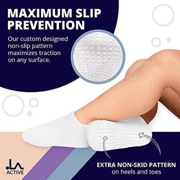 LA ACTIVE Kids Non Slip Grip Socks for Safety & Comfort