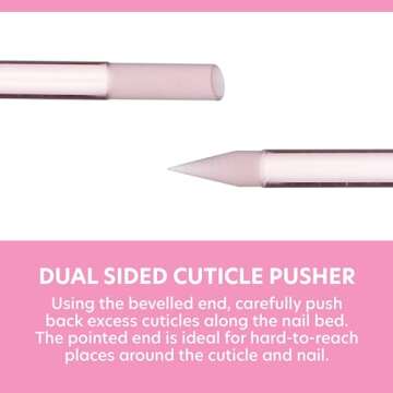 Premium Czech Glass Cuticle Pusher Set in Pink and Blue, 2PC Manicure Stick Set by Bona Fide Beauty