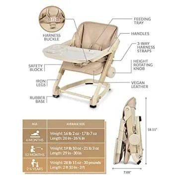 Feed Me 3-in-1 Travel High Chair Booster Seat for Infants and Toddlers - Transitional, Compact & Fit...