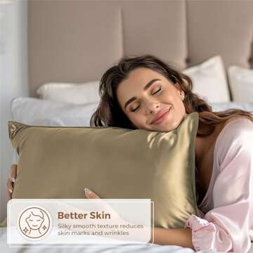 Pure Bedding Satin Pillowcase 2 Pack - Queen Size (20"x30", Taupe) - Silky Pillow Cases for Hair and Skin - Satin Pillow Covers with Envelope Closure - Extra Soft Premium Microfiber