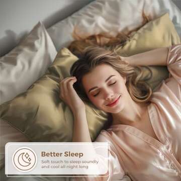 Pure Bedding Satin Pillowcase 2 Pack - Queen Size (20"x30", Taupe) - Silky Pillow Cases for Hair and Skin - Satin Pillow Covers with Envelope Closure - Extra Soft Premium Microfiber