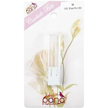 PANA 3/32" Cuticle Clean Nail Carbide Bit for Professional, Nail Salon, Nail Trimmer, Under Nail Cleaner, Electric Drill Machine, Manicure Tools (Gold-Sharp Point, Medium)