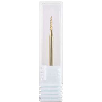 PANA 3/32" Cuticle Clean Nail Carbide Bit for Professional, Nail Salon, Nail Trimmer, Under Nail Cleaner, Electric Drill Machine, Manicure Tools (Gold-Sharp Point, Medium)
