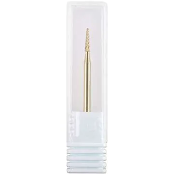 PANA 3/32" Cuticle Clean Nail Carbide Bit for Professional, Nail Salon, Nail Trimmer, Under Nail Cleaner, Electric Drill Machine, Manicure Tools (Gold-Sharp Point, Medium)