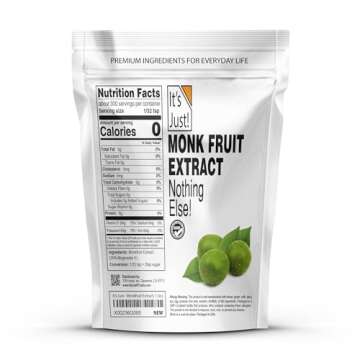 It's Just! Monkfruit Extract Powder - Natural, Keto Friendly Sweetener, 100% Sugar-Free, Non-GMO (25...