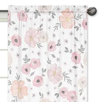 Sweet Jojo Floral Window Panels for Nursery Decor