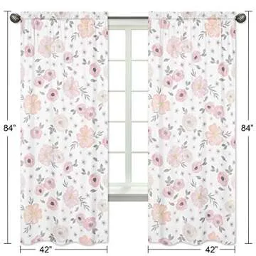 Sweet Jojo Floral Window Panels for Nursery Decor