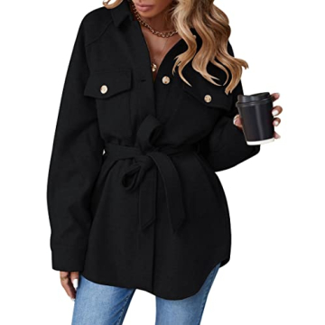 Stylish ZESICA Women's Casual Trench Coat with Pockets