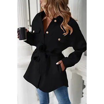 Stylish ZESICA Women's Casual Trench Coat with Pockets