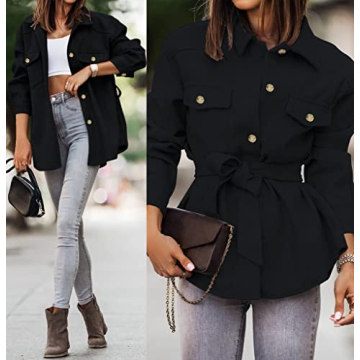 Stylish ZESICA Women's Casual Trench Coat with Pockets