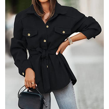 Stylish ZESICA Women's Casual Trench Coat with Pockets