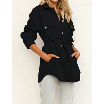Stylish ZESICA Women's Casual Trench Coat with Pockets