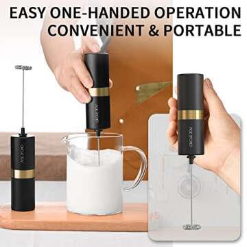 CIRCLE JOY Milk Frother Handheld - Portable Drink Mixer
