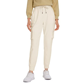 CRZ YOGA Women's Lightweight Cotton Cargo Joggers - High Waist Comfort & Style