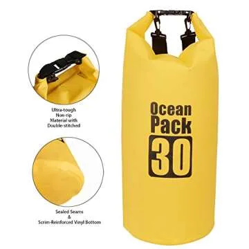 Bear Outdoor Dry Sack/ Waterproof Bag for Boating, Kayaking, Hiking, Snowboarding, Camping, Rafting, Fishing and Backpacking - Yellow 20L