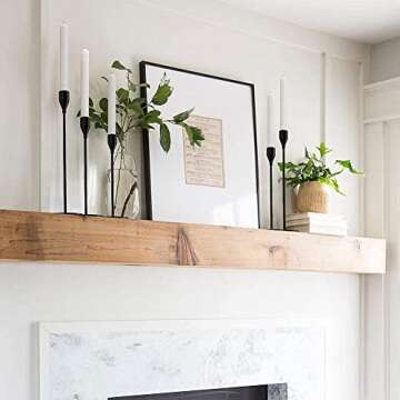 DEVI Black Candlestick Holders 3pcs, Black Taper Candle Holders for Candlesticks, Modern Farmhouse Fall Home Decorations, Boho Fireplace Mantle Coffee Table Decor