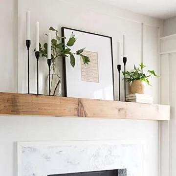 DEVI Black Candlestick Holders 3pcs, Black Taper Candle Holders for Candlesticks, Modern Farmhouse Fall Home Decorations, Boho Fireplace Mantle Coffee Table Decor