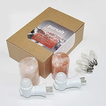 Pursalt Himalayan Salt Lamp Set with Extra Bulbs
