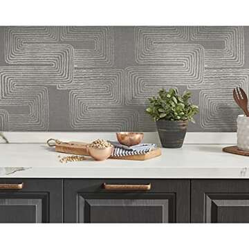 RoomMates Nikki Chu Gray and Metallic Silver Zulu Signature Wallpaper
