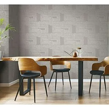 Nikki Chu Gray and Metallic Silver Peel and Stick Wallpaper