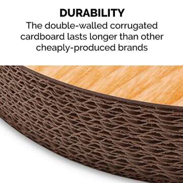 Furhaven Scratching Pad Ball Track Cat Toy w/ Catnip for Indoor Cats - Archway Busy Box Scratcher - Tan, One Size