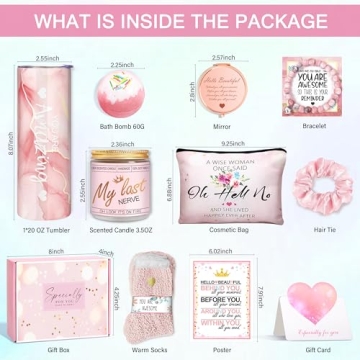 Spa Gifts Basket with Wine Tumbler for Women