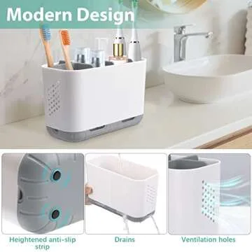 Boperzi Adjustable Toothbrush Holder for Bathroom Counter