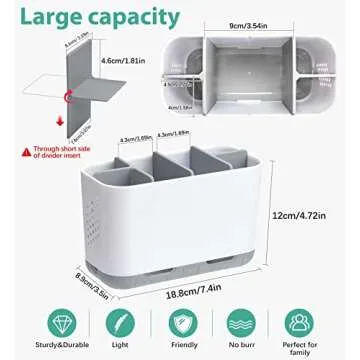 Boperzi Adjustable Toothbrush Holder for Bathroom Counter