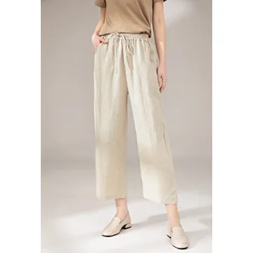 LaovanIn Women's Linen Palazzo Pants - Stylish and Comfy