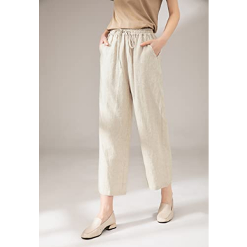 LaovanIn Women's Linen Palazzo Pants - Stylish and Comfy