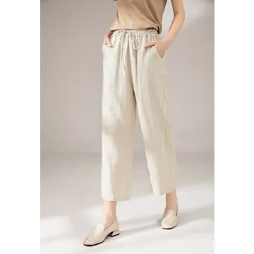 LaovanIn Women's Linen Palazzo Pants - Stylish and Comfy