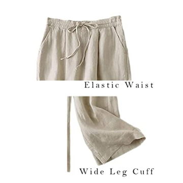 LaovanIn Women's Linen Palazzo Pants - Stylish and Comfy