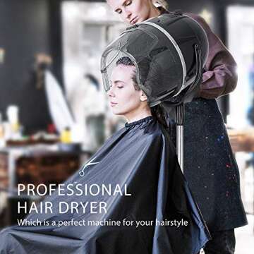 VIVOHOME 1300W Professional Height Adjustable Stand Up Bonnet Hair Dryer Hooded Floor Stand Rolling ...