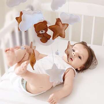 Cute Bear Crib Mobile for Nursery - Elegant Baby Decor