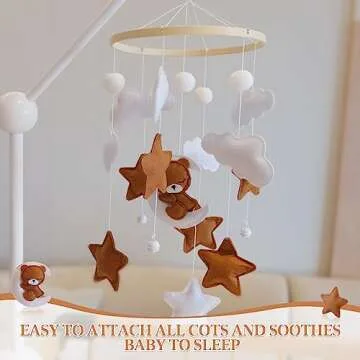 Cute Bear Crib Mobile for Nursery - Elegant Baby Decor