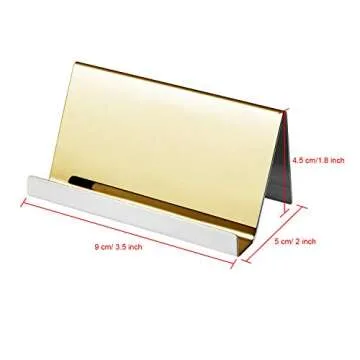 Maxdot 2 Pack Business Card Holders - Stainless Steel Elegant Organizer for Office
