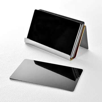 Maxdot Stainless Steel Business Card Holders - Elegant Organizer